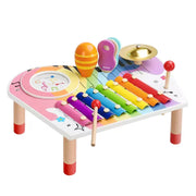 Kidus Percussion Activity Table z instrumentami muzycznymi i ksylofonem