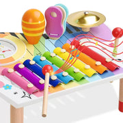 Kidus Percussion Activity Table z instrumentami muzycznymi i ksylofonem