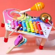 Kidus Percussion Activity Table z instrumentami muzycznymi i ksylofonem