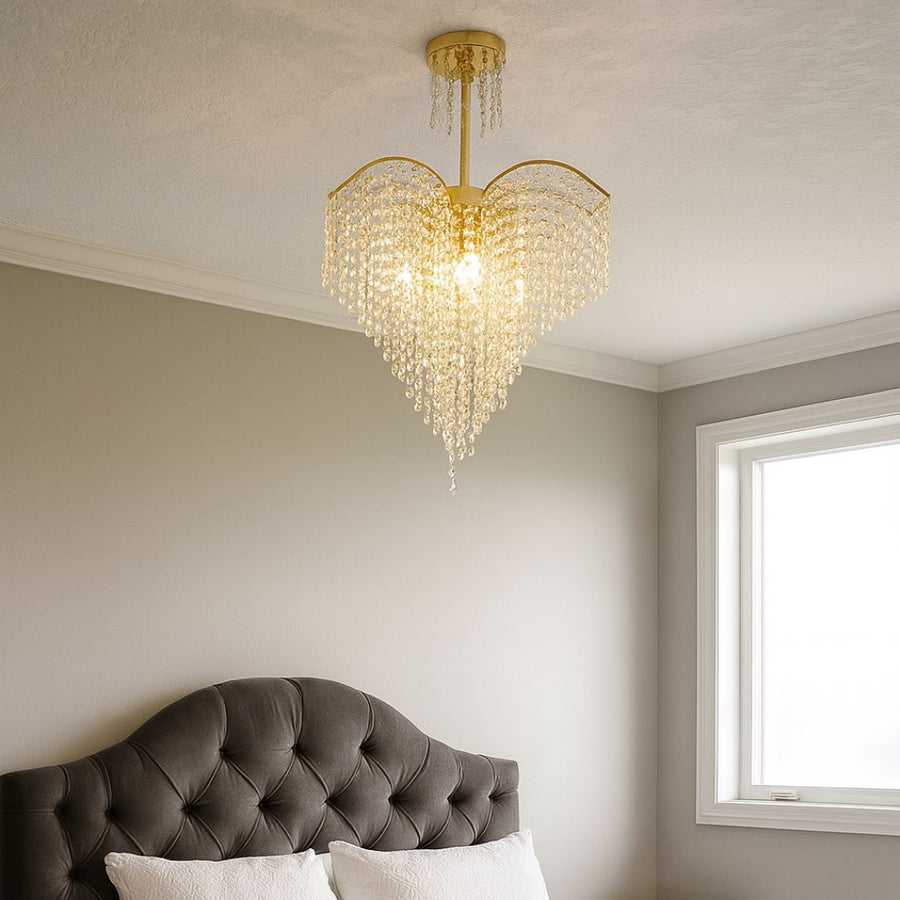 Żyrandol kryształowy CONWY Eleganza, 4xE27, średnica 47 cm, złoty