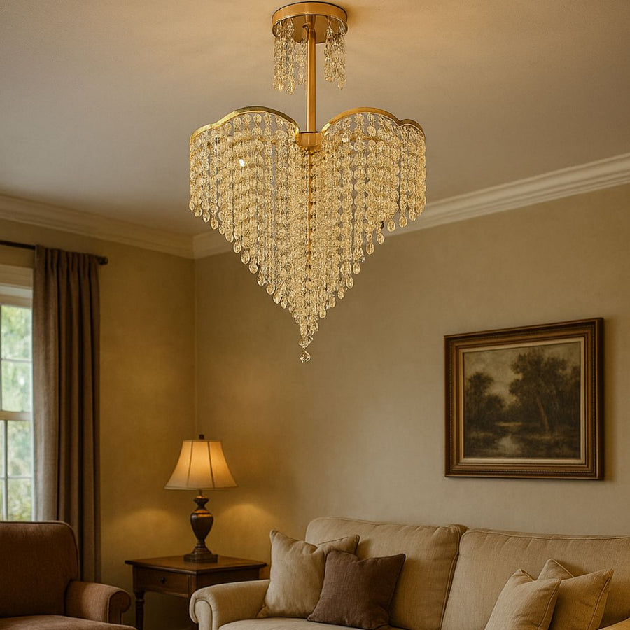 Żyrandol kryształowy CONWY Eleganza, 4xE27, średnica 47 cm, złoty