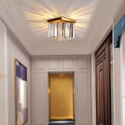 MARTINEZ Linear Luxe Kryształowy Żyrandol, Średnica 35 cm, 4x E14, Błyszczące Złoto