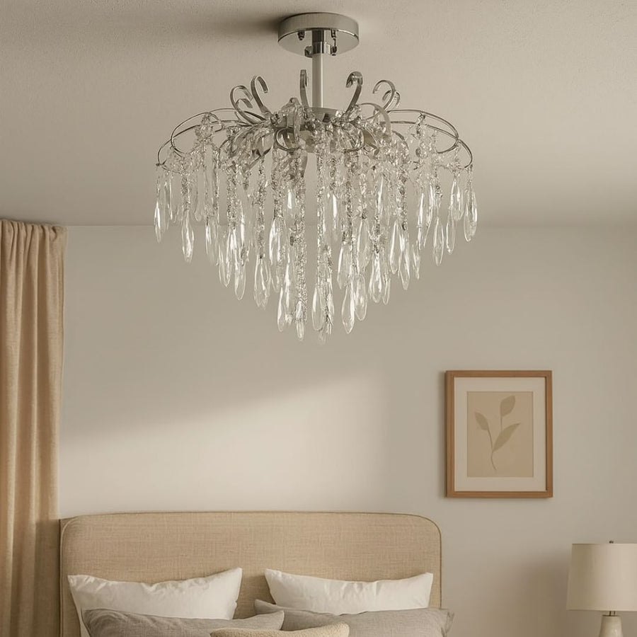 EDINBURGH Eleganza Kryształowy Żyrandol, 5xE27, Średnica 47 cm, Chrom Błyszczący