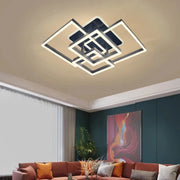 Żyrandol LED z pilotem EMMA 190 W, 4 kwadraty, światło zimne/ciepłe/neutralne, ściemnialny, czarny
