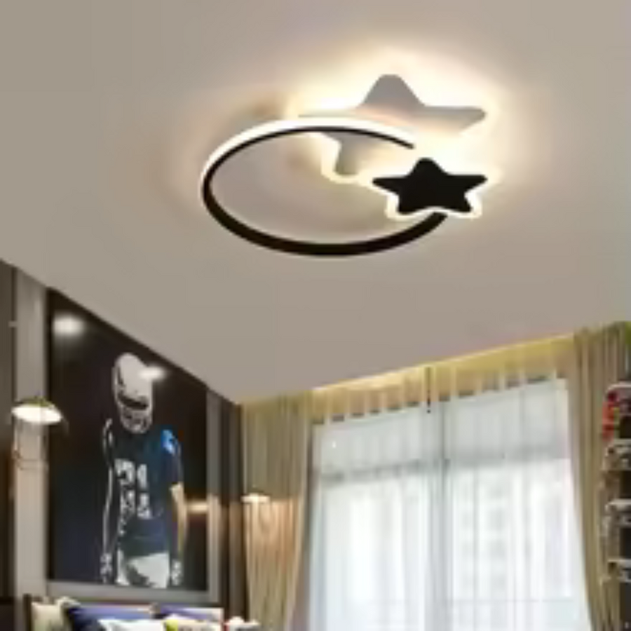 Żyrandol LED SANDRINA 106W z pilotem, gwiazda, światło zimne/ciepłe/neutralne, ściemnialny, czarno-biały