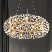 MINUET Żyrandol kryształowy 12x G9, średnica 60cm, błyszczące złoto, regulowana wysokość