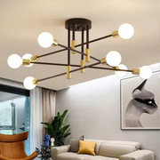 Modernistyczny żyrandol Hexa 8 Duo, 8x E27, czarno-złoty, nowoczesny design