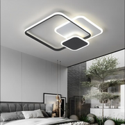 Żyrandol LED z pilotem ANEMONA 75 W, 3 kwadraty, światło zimne/ciepłe/neutralne, ściemnialny, czarny