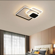 Żyrandol LED z pilotem ANEMONA 75 W, 3 kwadraty, światło zimne/ciepłe/neutralne, ściemnialny, czarny