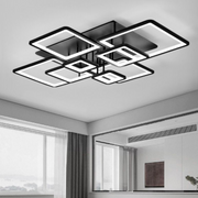 LED żyrandol z zdalnym sterowaniem Ella 203W, 8 kwadratów, zimno/gorące/neutralne światło, niestabilne, czarne