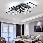 LED żyrandol z zdalnym sterowaniem Ella 203W, 8 kwadratów, zimno/gorące/neutralne światło, niestabilne, czarne