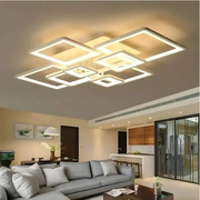 LED żyrandol z zdalnym sterowaniem Ella 203W, 8 kwadratów, zimno/gorące/neutralne światło, niestabilne, białe
