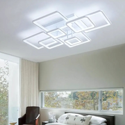 LED żyrandol z zdalnym sterowaniem Ella 203W, 8 kwadratów, zimno/gorące/neutralne światło, niestabilne, białe