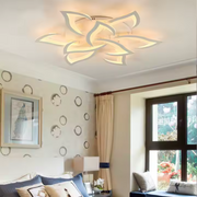 Żyrandol LED z pilotem LOTUS 92W, 9 płatków, światło zimne/ciepłe/neutralne, możliwość przyciemniania, biały