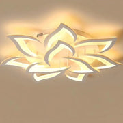 Żyrandol LED z pilotem LOTUS 92W, 9 płatków, światło zimne/ciepłe/neutralne, możliwość przyciemniania, biały