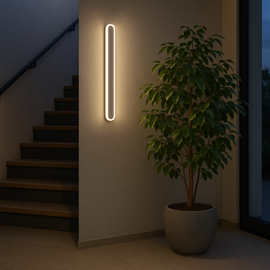 Zewnętrzna lampa ścienna LED SUHA, długość 50 cm, 6 W, IP65, metalowa, liniowa, biała