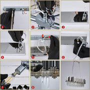 Żyrandol kryształowy BLOIS Regalis 10xE14, średnica 80 cm, srebrny, regulowana wysokość