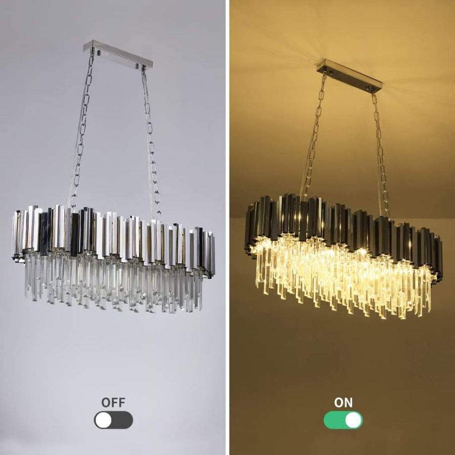 Żyrandol kryształowy BLOIS Regalis 10xE14, średnica 80 cm, srebrny, regulowana wysokość