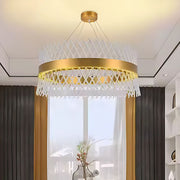 Kryształowy żyrandol ALHAMBRA Eleganza, LED, 93 W, średnica 49 cm, światło ciepłe/zimne/neutralne, ściemnialny, regulowana wysokość, złoty