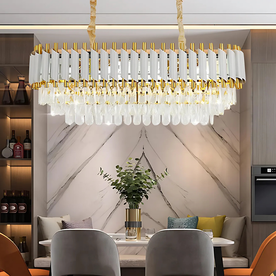 Żyrandol kryształowy VERSAILLES Regalis, średnica 80 cm, 10xE14, biały, regulowana wysokość