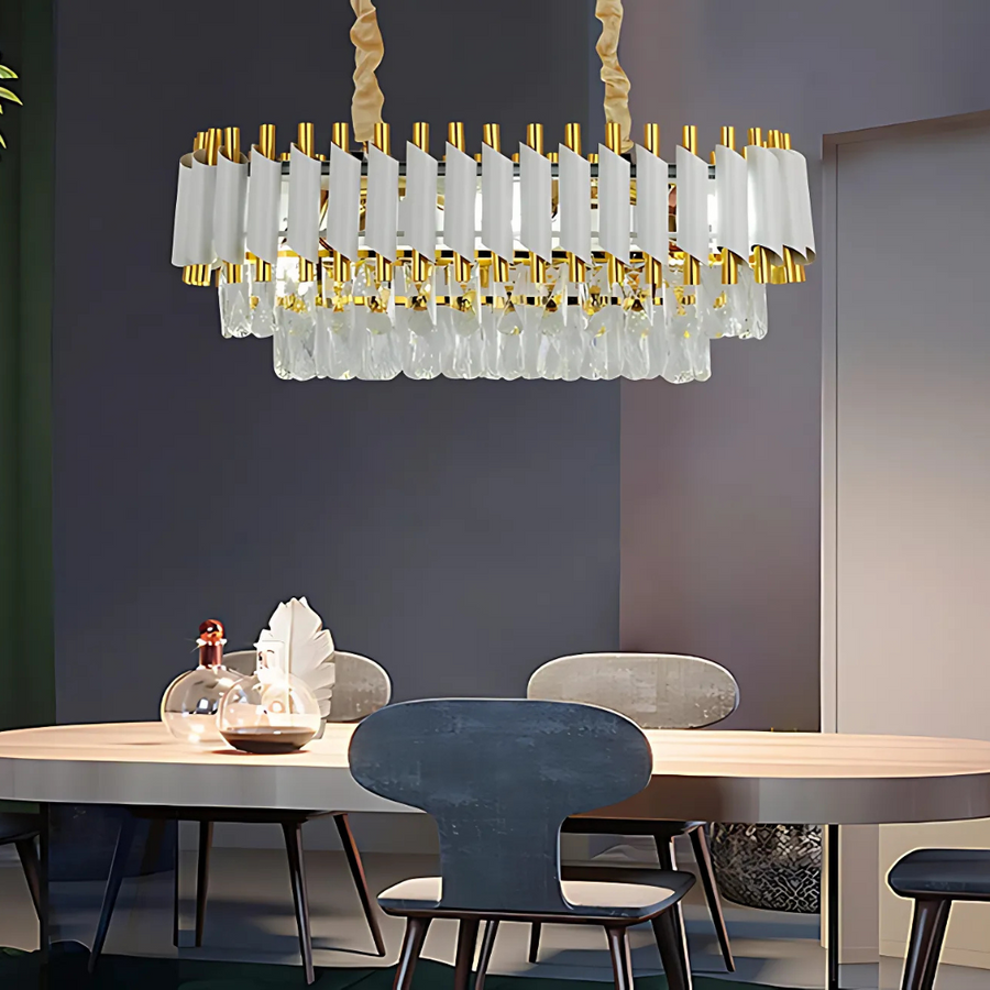 Żyrandol kryształowy VERSAILLES Regalis, średnica 80 cm, 10xE14, biały, regulowana wysokość