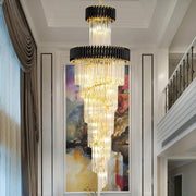 Żyrandol kryształowy VERSAILLES Ascendere 27xE14, średnica 60 cm, błyszczące złoto i czerń, regulowana wysokość