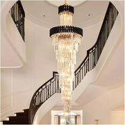 Żyrandol kryształowy VERSAILLES Ascendere 27xE14, średnica 60 cm, błyszczące złoto i czerń, regulowana wysokość