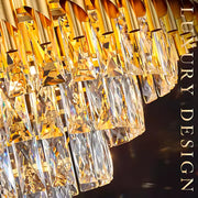 Żyrandol kryształowy VERSAILLES Eleganza 8x E14, średnica 49cm, złoty, regulowana wysokość