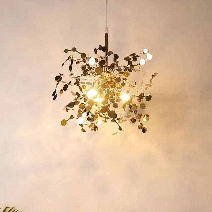 Nowoczesny żyrandol, CAPRICIO Allegro, 2xE14, średnica 40 cm, złoty, regulowana wysokość