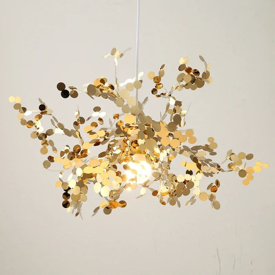 Nowoczesny żyrandol, CAPRICIO Allegro, 2xE14, średnica 40 cm, złoty, regulowana wysokość