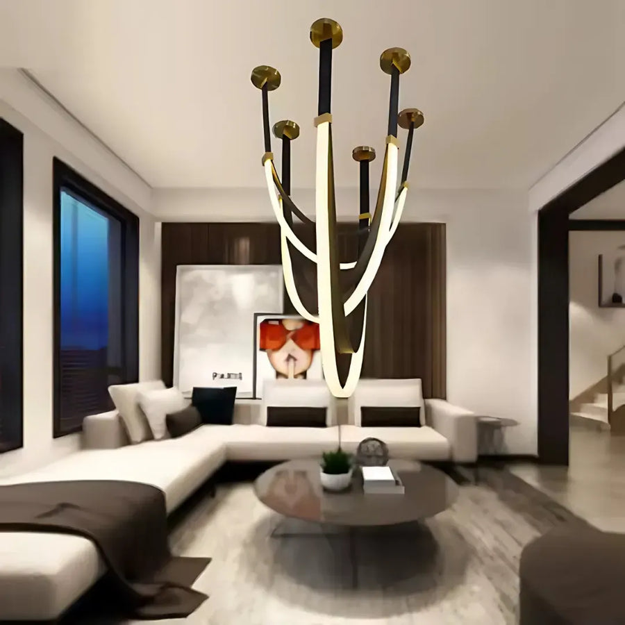 Nowoczesny żyrandol LED, ARIA Largo, 31W, ciepłe światło, czarny