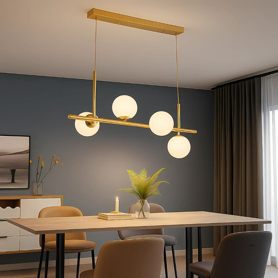 Nowoczesny żyrandol z żarówką LOFT Pavilion, 4x G9, złoty, metal, regulowana wysokość