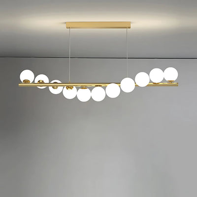 Żyrandol do przedpokoju LOFT, 11x G9, złoty biały, metal, regulowana wysokość, elegancki