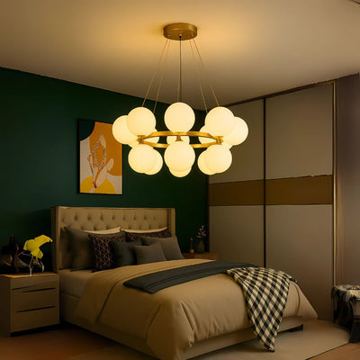 Żyrandol komorowy LOFT, 15x G9, białe złoto, metal, regulowana wysokość, nowoczesny