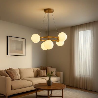 Żyrandol komorowy LOFT, 5x G9, białe złoto, metal, regulowana wysokość, nowoczesny