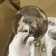 Żyrandol z okrągłym kloszem, MODEST Grand, 8xE27, Złoty, Metal