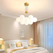 NOWOCZESNY żyrandol, wiszący, LOFT BAGLIORE, kula, 11xE27, regulowana wysokość, złoty