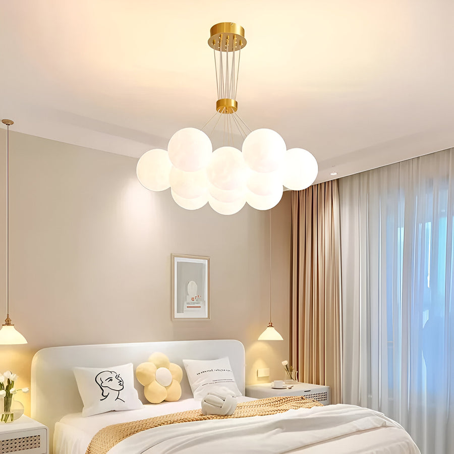 Żyrandol MODERN, wahadłowy, LOFT Bagliore, kula, 11xE27, regulowana wysokość, złoty