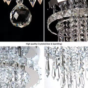 Żyrandol okrągły LED Alberico, 20 W, zimne/ciepłe/neutralne światło, kryształ, błyszczący chrom