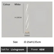 Lampa podłogowa LED Upsilon, 48 W, zimne/ciepłe/neutralne światło, metal i akryl, kolor biały