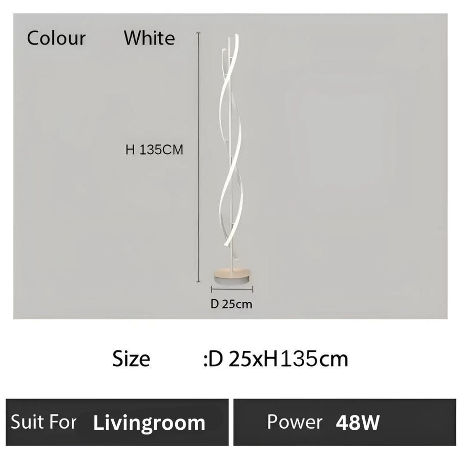 Lampa podłogowa LED Upsilon, 48 W, zimne/ciepłe/neutralne światło, metal i akryl, kolor biały