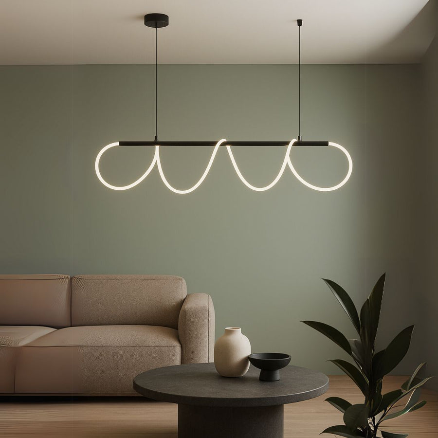 Żyrandol LED z pilotem Divino, 24 W, ściemnialny, 4000 K, czarny