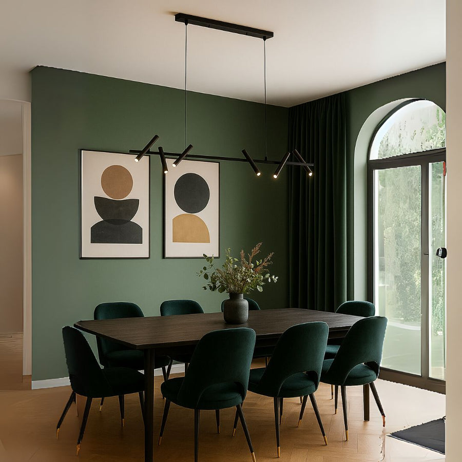 Żyrandol LED z pilotem Harman, 23 W, 6 źródeł światła, światło neutralne, czarny