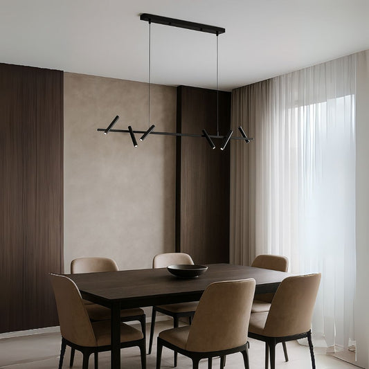 Żyrandol LED z pilotem Harman, 23 W, 6 źródeł światła, światło neutralne, czarny