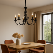 Candelabru Perla, 5xE14, Negru, Inaltime Reglabila