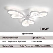 Żyrandol LED BLOSSOM 43 W z pilotem, 3 płatki, światło zimne/ciepłe/neutralne, ściemnialny, biały