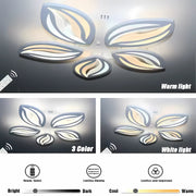 Żyrandol LED ORCHID z pilotem 65W, 5 płatków, światło zimne/ciepłe/neutralne, ściemnialny, biały