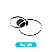 Żyrandol LED z pilotem ELISABETH 71W, 2 okręgi, światło zimne/ciepłe/neutralne, ściemnialny, czarny