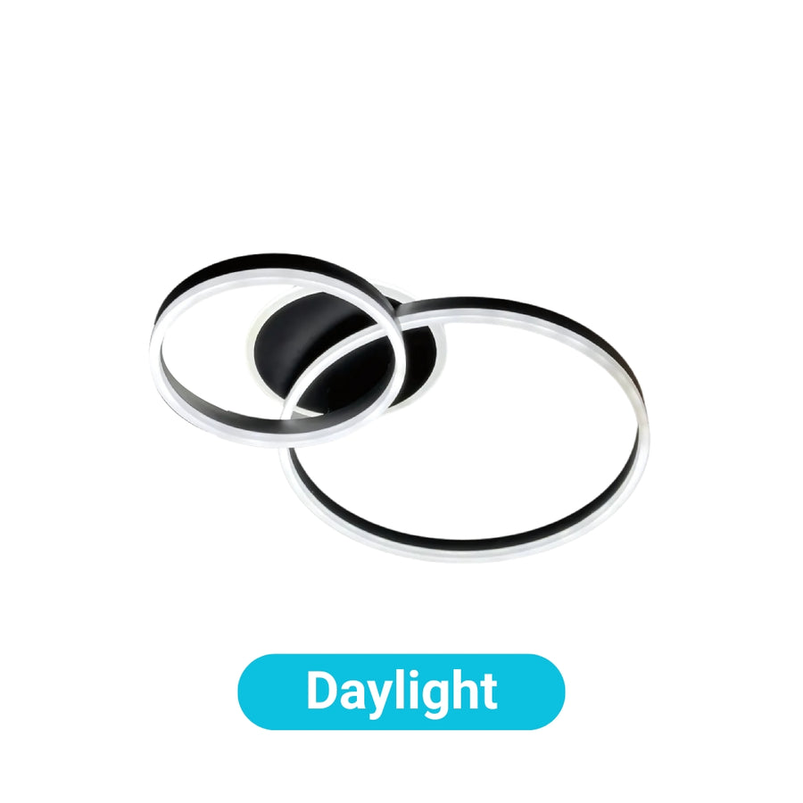 Żyrandol LED z pilotem ELISABETH 71W, 2 okręgi, światło zimne/ciepłe/neutralne, ściemnialny, czarny