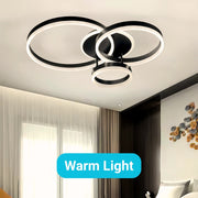 Żyrandol LED z pilotem RIGA LILITH, 94 W, 3 okręgi, światło zimne/ciepłe/neutralne, ściemnialny, czarny